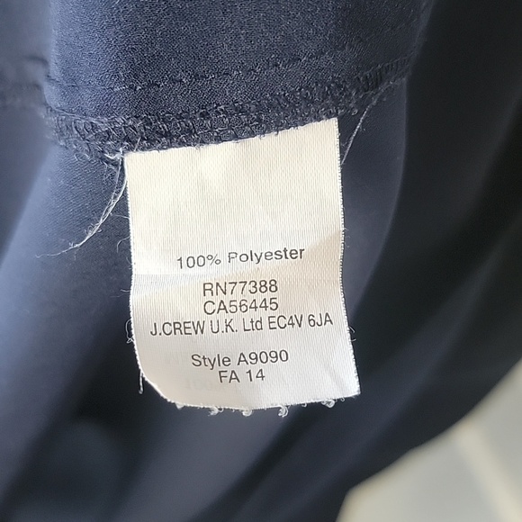 J.CREW Navy Blue Crewneck Half Button Long Sleeve Professional Casual Blouse L - Picture 6 of 7
